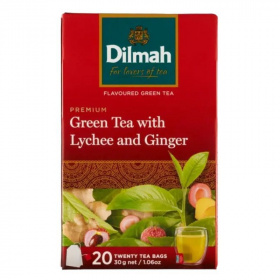 Dilmah zöld tea licsi gyömbér 20db