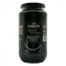 Loreto magozott fekete olivabogyó 900g