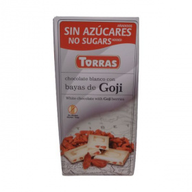 Torras glutén-, és cukormentes fehércsokoládé - goji bogyó 75g