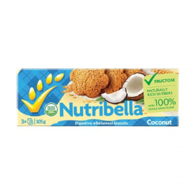 Nutribella keksz fruktózzal - kókusz 105g