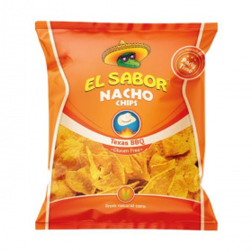 El Sabor big nacho chips gluténmentes texas bbq 225g