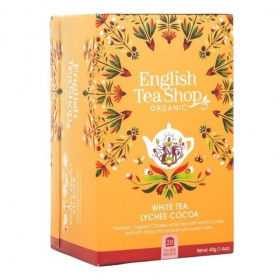 English Tea Shop bio fehér tea licsivel és kakaóbabbal 20db