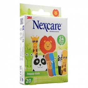 3M Nexcare sebtapasz (happy kids állatos, vegyes minták) 20db