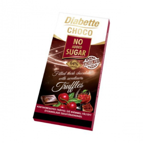 Diabette No Added Sugar laktózmentes konyakmeggyes trüffelkrémmel töltött étcsokoládé édesítőszerrel, eritrittel 80g