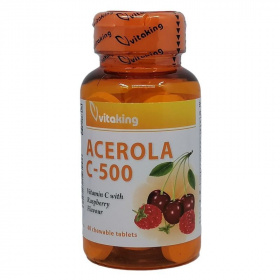 Vitaking Vitamin C-500 Acerola (málna ízű) rágótabletta 40db