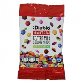 Diablo drazsé (tejcsokoládés, cukorbevonattal, hozzáadott cukor nélkül) 40g