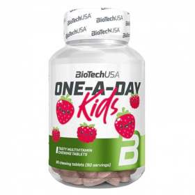 BioTechUSA One a Day Kids tabletta (eper-málna) 90db