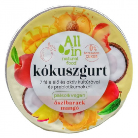 All in kókuszgurt élőflórás (őszibarack, mangó) 150g