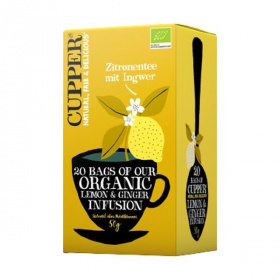 Cupper bio lemon&ginger citrom-gyömbér gyümölcstea 20x2,5g