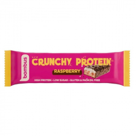 Bombus crunchy proteinszelet tejcsokoládéval málna ízzel és édesítőszerrel 50g