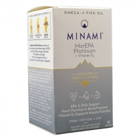 Minami MorEPA Platinum Elite + Vitamin D3 Omega-3 halolaj kapszula 60db