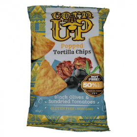 Corn Up tortilla chips (fekete olivabogyó és paradicsom ízű) 60 g