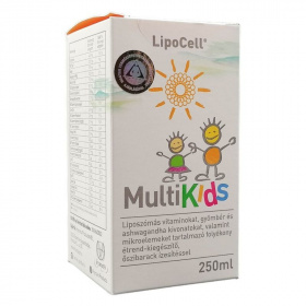 Lipocell multikids folyékony étrend-kiegészítő (őszibarack ízesítéssel) 250ml