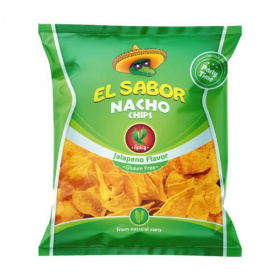 El Sabor big nacho chips gluténmentes jalapeno 225g