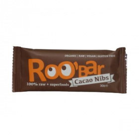 Roobar 100% raw bio gyümölcsszelet - kakaóbab-mandula 30g