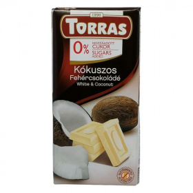 Torras glutén-, és cukormentes fehércsokoládé - kókusz 75g